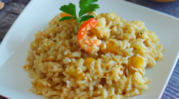 Risotto s houbami a špenátem