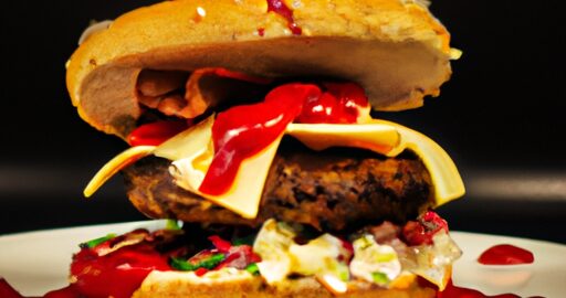 Hamburger s hranolkami a ketchupem