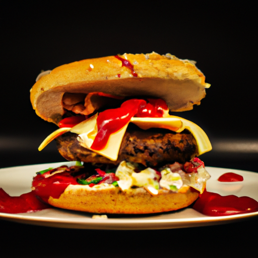 Hamburger s hranolkami a ketchupem