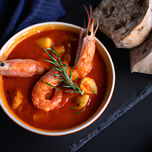 Bouillabaisse s grilovaným chlebem