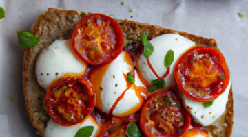 Rajčatový chléb s mozzarellou.