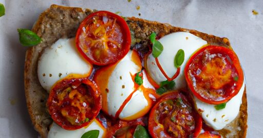 Rajčatový chléb s mozzarellou.