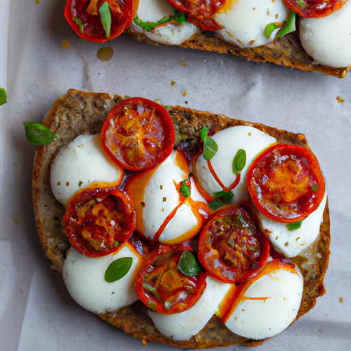 Rajčatový chléb s mozzarellou.