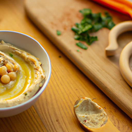 Hummus s pečenými cizrny a zeleninou