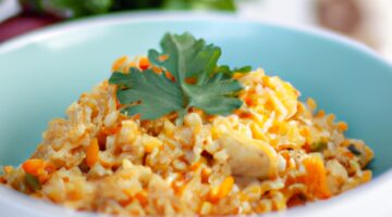 Kuřecí rizoto s hříbky a šlehačkou.