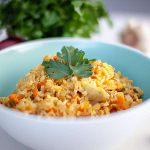 Kuřecí rizoto s hříbky a šlehačkou.