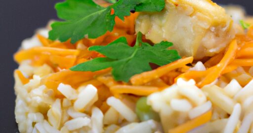 Kokosové kuřecí kousky s rýží.