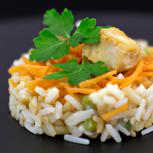 Kokosové kuřecí kousky s rýží.