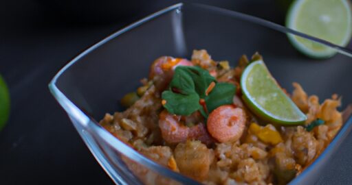 Smažená rýže s krevetami.