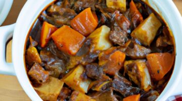 Hovězí Bourguignon s houbami a slaninou