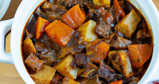 Hovězí Bourguignon s houbami a slaninou