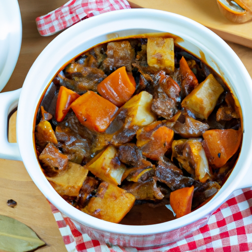 Hovězí Bourguignon s houbami a slaninou