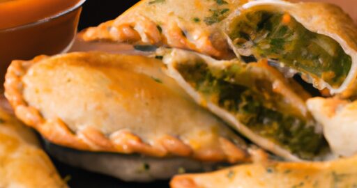 Kuřecí empanadas s chimichurri sauce.