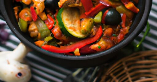 Ratatuille s grilovaným lososem