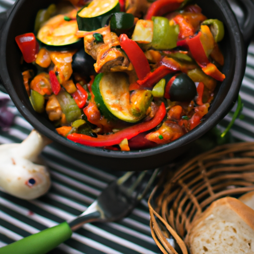 Ratatuille s grilovaným lososem