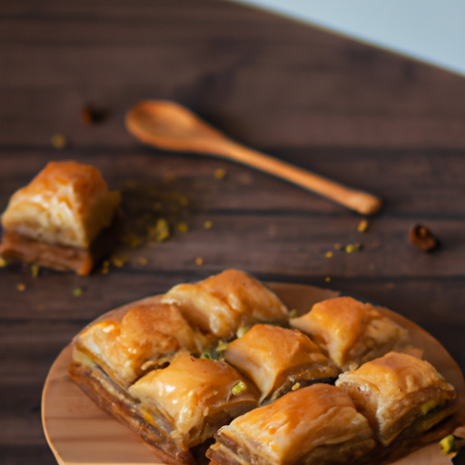 Baklava s ořechy a medem.