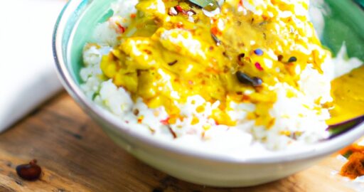 Jogurtový curry s kuřecím masem.