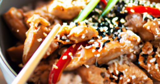 Kuřecí teriyaki s jasmínovou rýží.