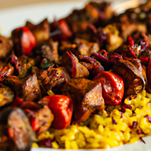 Jehněčí kabob s rýží