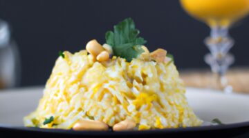 Rizoto s houbami, šafránem a sýrem.