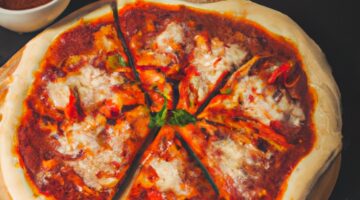 Pizza Margherita s rajčaty.