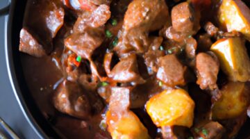 Hovězí Bourguignon s hříbky.