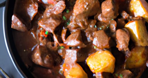 Hovězí Bourguignon s hříbky.