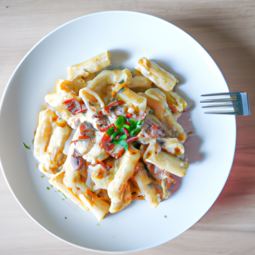 Penne alla carbonara so šunkou.