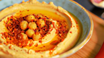 Hummus s grilovanými paprikami a chilli