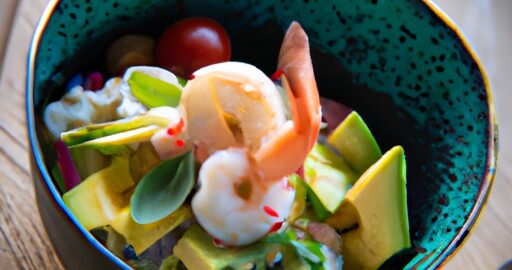 Ceviche z krevet a avokáda