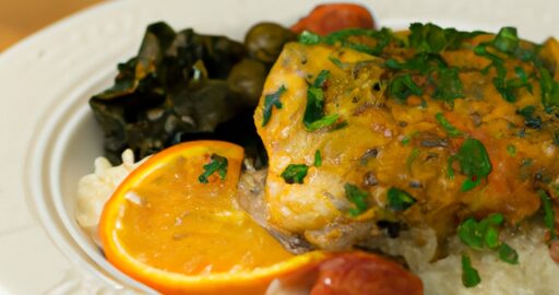 Kuřecí fricassée s hranolkami.