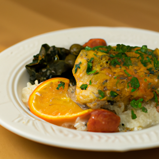 Kuřecí fricassée s hranolkami.