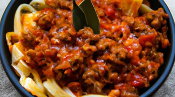 Vepřové ragú s houbovou omáčkou.