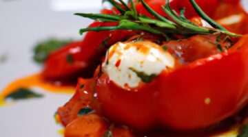 Plněné papriky s rajčaty a mozzarellou