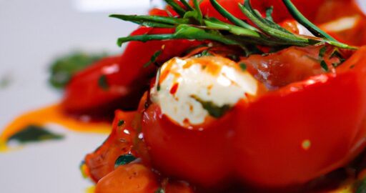 Plněné papriky s rajčaty a mozzarellou