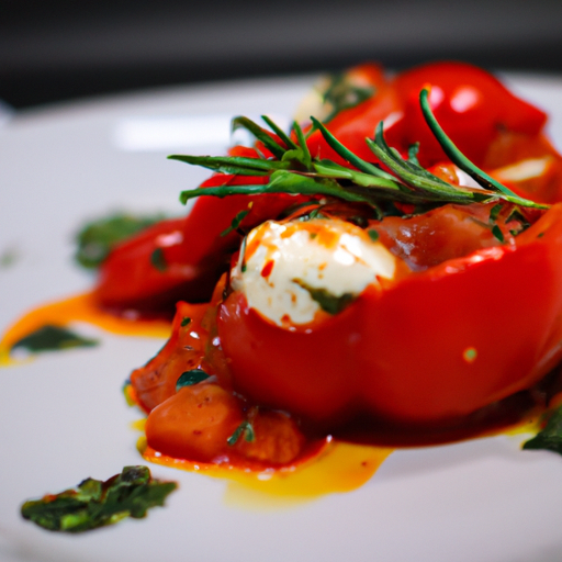Plněné papriky s rajčaty a mozzarellou