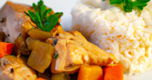 Kuře s kari a rýží.