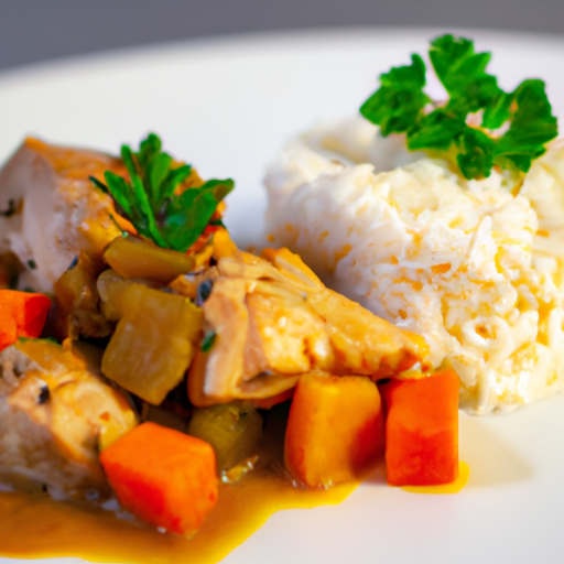 Kuře s kari a rýží.