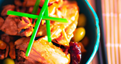 Kuřecí s houbami a bambusem.