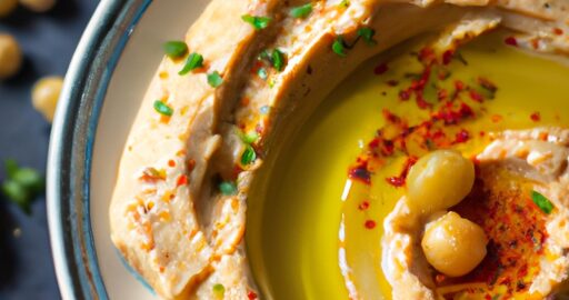 Hummus s harissou a olivami