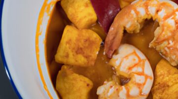 Bouillabaisse s rýží a šafránem.