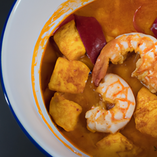 Bouillabaisse s rýží a šafránem.