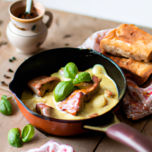 Kuře v béchamelové omáčce s hříbky