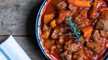 Hovězí burgundský guláš s vínem