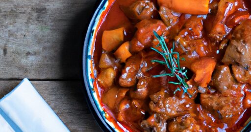 Hovězí burgundský guláš s vínem