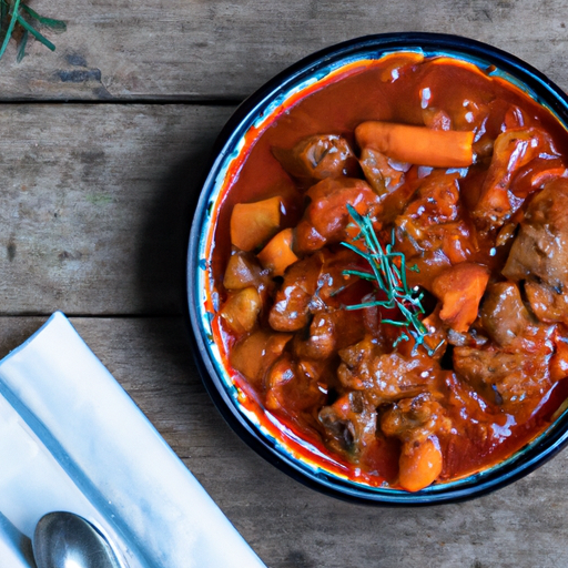 Hovězí burgundský guláš s vínem