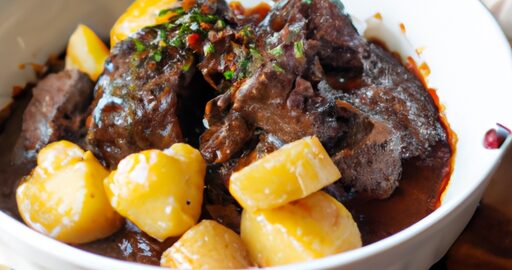 Hovězí Bourguignon s hříbkami.