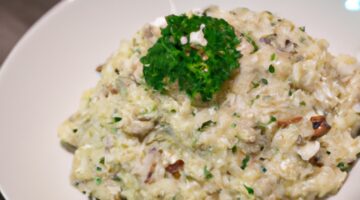 Rizoto s houbami a parmazánem.