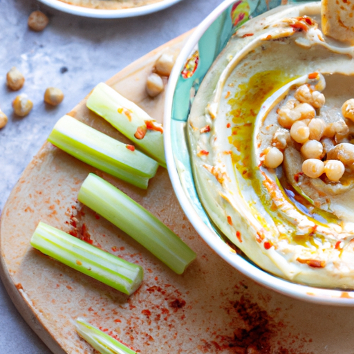 Hummus s grilovanou zeleninou.