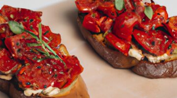 Italská rajčatová bruschetta se sýrem.